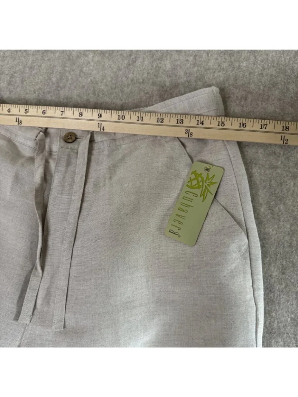 NWT Cubavera Linen Rayon Pants Mens M Natural Beige Drawstring Resort Summer